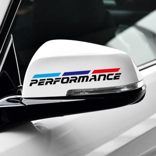 2pcs M Power Performance car rearview mirror sticker for BMW 1 3 4 5 7 Series GT X1 X3 X4 X5 X6 F15 F16 F18 F10 F25 F30 F31 F34