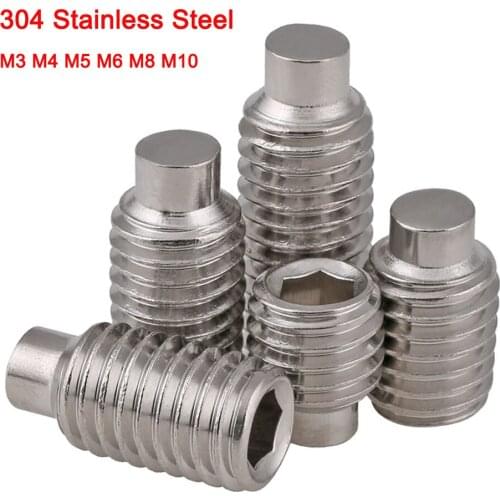 304 Stainless Steel Allen Bolts Dog Point Hex Hexagon Socket Grub Set Screws DIN915 M3 M4 M5 M6 M8 M10