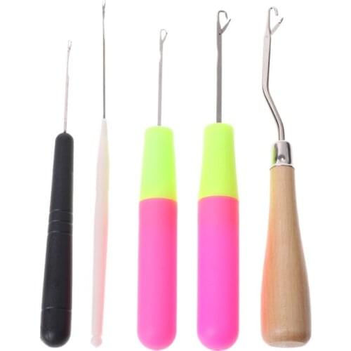 5pcs/Set Plastic Crochet Needle Braiding Latch Hook Weaving Hair Dreadlock Craft