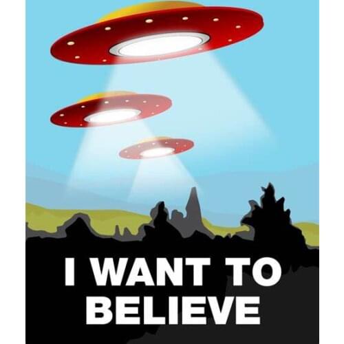 More Style Choose I WANT TO BELIEVE - The X Files UFO Film Print Silk Poster Home Wall Decor 24x36inch