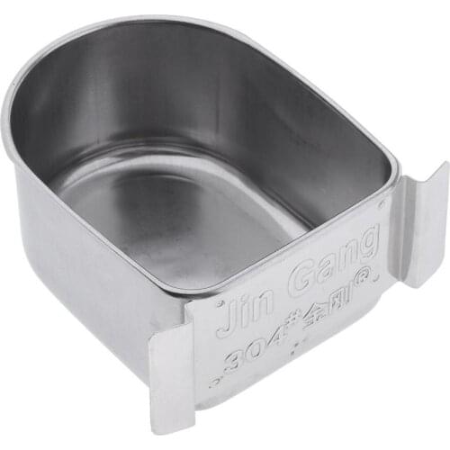 Stainless Steel Bird Parrot Feeding Cup Can Attach to the Cage, Food Water Bowls Dish for Conure Budgies Parakeet Macaw