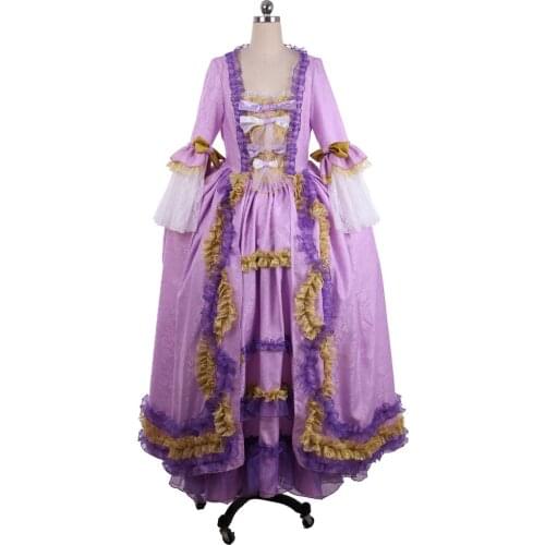 Cosplaydiy England Court Party Carnival Dress Girls Women Dress Marie Antoinette Rococo Noble Princess Queen Purple Gown