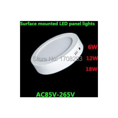 Wholesale DHL10PCS Round LED Surface mounted Panel Lights Absorb dome light 12W,SMD2835LED AC85-265V CE ROHS