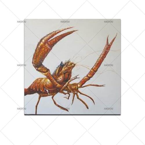 HASYOU Hand painted animal pictures Oil Painting Picture Funny shrimp Living Free Shipping Room Wall Art Paint Animal Canvas Art
