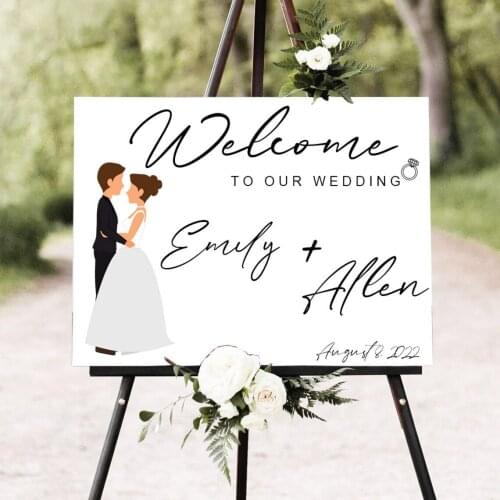 Custom Wedding Welcome Sign,Canvas Prints with Your Photos,Entrance Signage,Name and Date Signs,Rustic wedding Decor,Bridal Sign