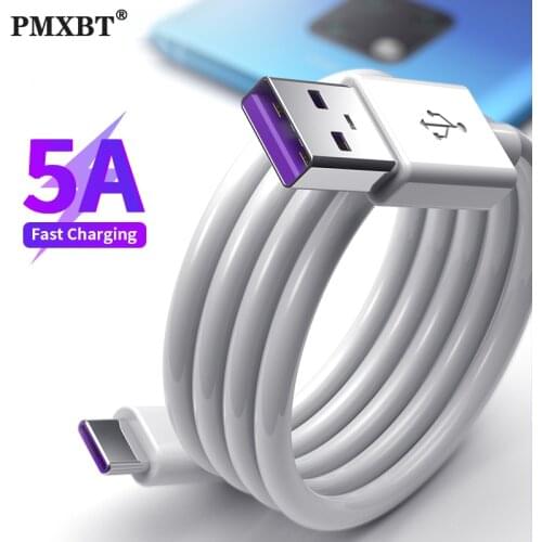 PMXBT 5A Type C Cable Supercharge USB C Fast Charging Cables for Huawei P40 P30 Pro Mate 30 Xiaomi 10 Samsung Phone Charger Wire