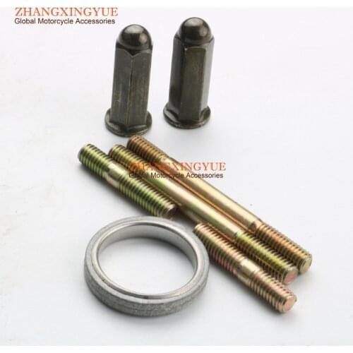 Chinese Scooter Exhaust Studs Nuts Gasket Set For GY6 50cc 125cc 150cc 139QMB 152QMI 157QMJ Moto Parts