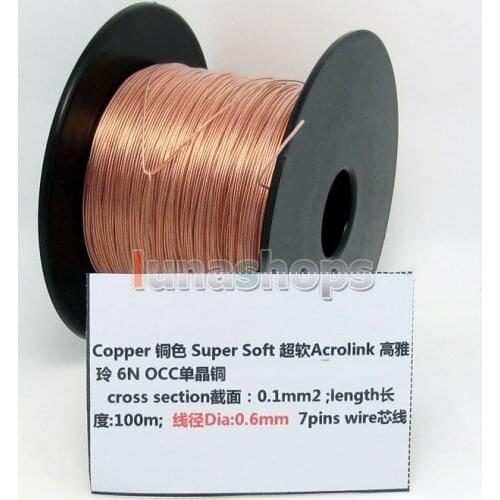 LN004430 copper 10m 30AWG Acrolink Silver Plated + 7n OCC Signal Wire Cable 7/0.1mm2 Dia:0.65mm For DIY Hifi