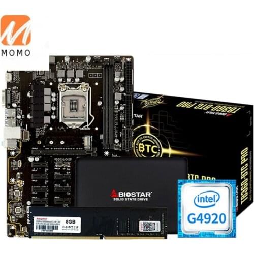 Motherboard for Mining Support connect 12 Graphics Card Mining motherboard+ G4920/G4930 CPU+RAM+SSD set