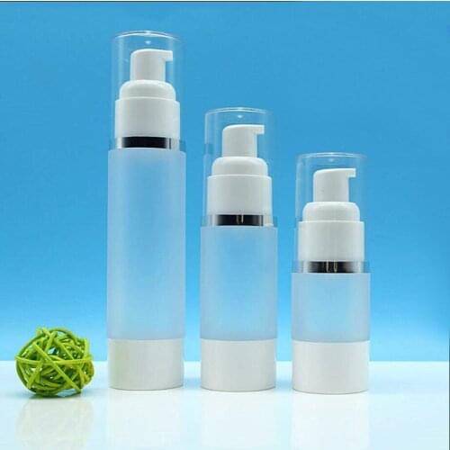 15ML frosted plastic airless bottle silver line lotion/emulsion/serum/liquid foundation/whitening essence cosmetic packing