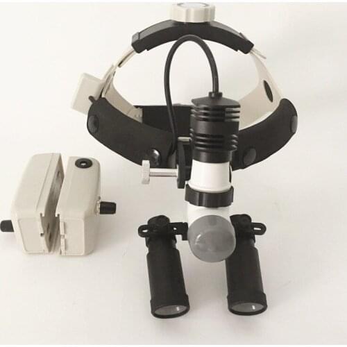 Medical Loupes 4.0/5.0/6.0X Binocular Magnifier Magnifying Glasses+5W LED Dental Headlight Surgical Headlamp Dentistry 2 Battery