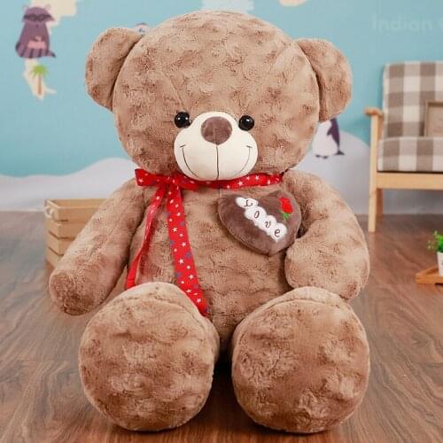 Soft Love-heart Bear Plush Doll Kids Toys 2018 Childrens Day Gift Toys for children cute carton figure feather cotton baby toys