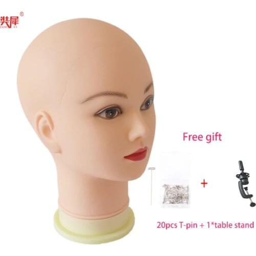 Soft Bald Wig Mannquin Head For Hat Glass Wig Display Training Massage Dolls Head tete perruque Female Maniqui Wig Holder