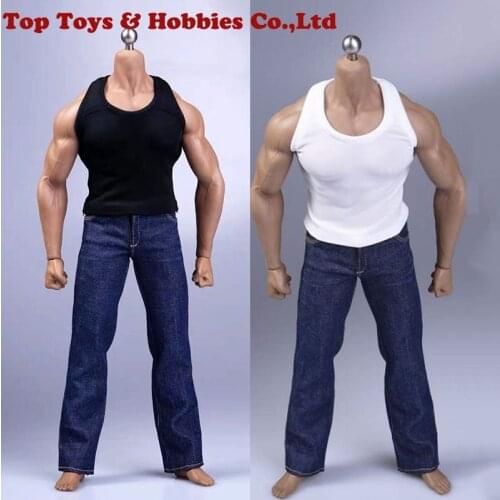 1/6 Scale action figure clothing set 1/6 Vest jeans belt set suitable for M35 muscle man body for collection