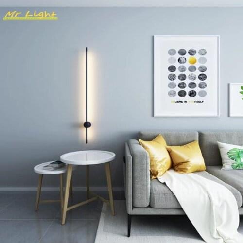 Nordic Black Minimalist LED Wall Light Nordic Loft Living Room Bedroom Decor Wall Lamp Aisle Kitchen Wall Sconce Light Fixtures