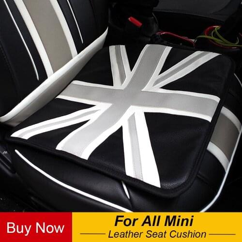 Union Jack PU Leather Car Seat Cushion Covers Pillow Pad Car Accessories For MINI Cooper R55 R56 R60 R61 F55 F56 F60 Countryman