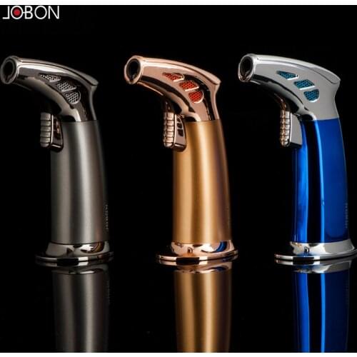 2021 New Jobon Fire Welding Gun Spraying Direct Impact Jet Flame Outdoor Windproof Lighter Fire Lock Creative Cigar Pipe Lighter