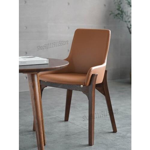 Customized Nordic Japanese Style Solid Wood Dining Table Chair Simple Modern Household Leisure Coffee Chair Back Chair Computer