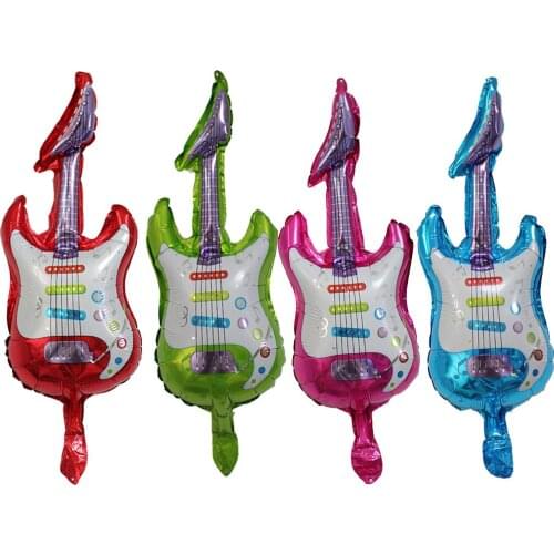 Wholesale 50Pcs Guitar Foil Balloons Cartoon Globos Air Balls Kids Toys Happy Birthday Balloon Wedding Decoration Inflatable Toy