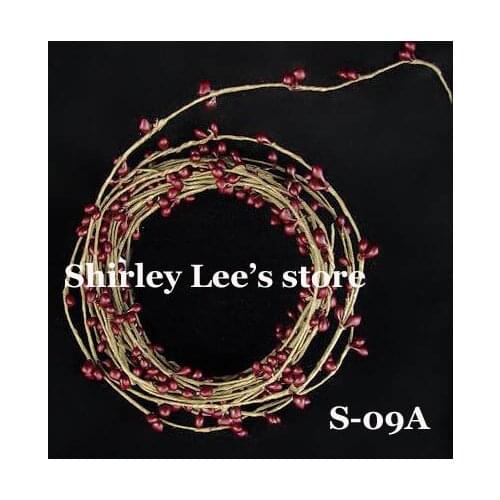 Wholesale--50 X 18FT Primitive single ply pip berry garland ,BURGUNDY+ (Free Shipping by Express)