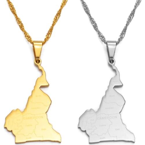 Anniyo Cameroon Necklace Gold Color Jewelry Cameroon Map Cameroun Country Maps Cameroonians With City Name #135321