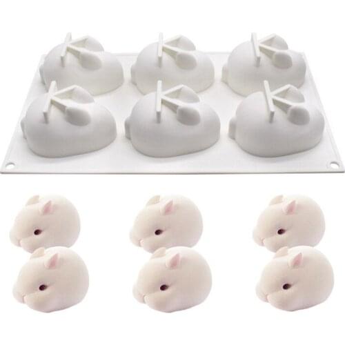 Mid-Autumn Festival Silicone Mold Easter Rabbit Decor Chocolate Fondant Cake Molds Ice Cream Mousse Cake Mold Dessert Baking