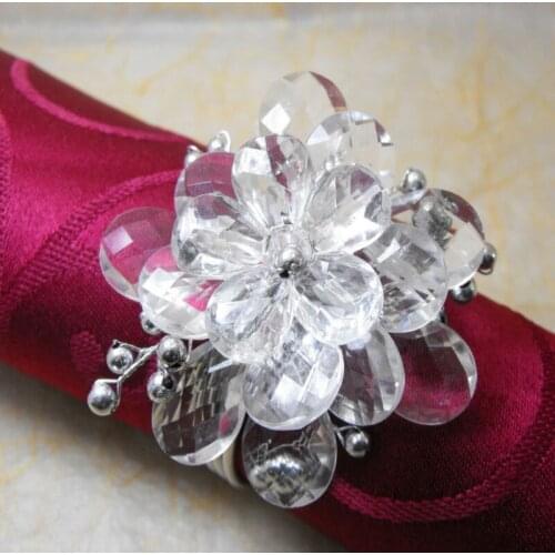 Transparent leaf flower napkin ring ,flower napkin holder