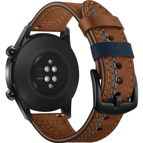 22mm watch strap For Huawei watch GT 2-pro bracelet Samsung Gear S3 Frontier/Galaxy Watch 3 45mm 46mm amazfit pace leather Band