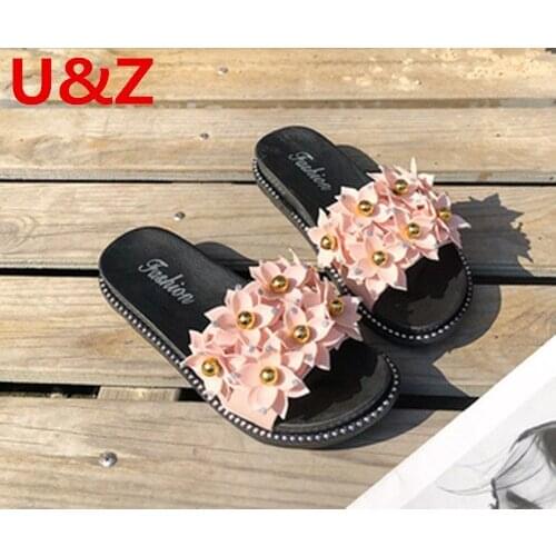 Sweety women Slippers Summer height increased Slippers Camellia for students,Comfy women small wedges Sandals 5cm shoes outside