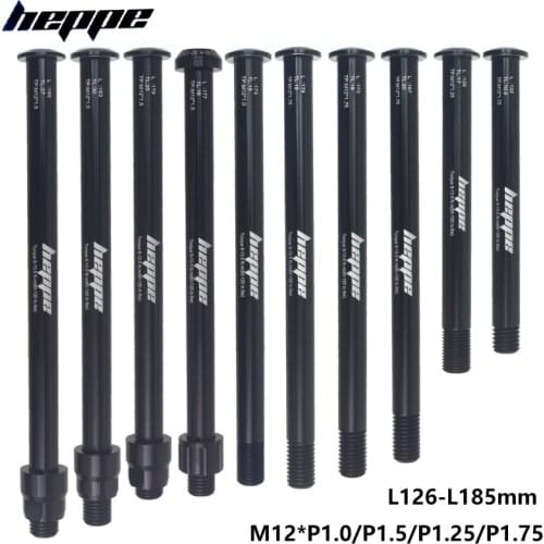 HEPPE MTB Road Bike Thru Axle Rear Hub Thru Axle Front Fork Shaft Skewers 12x100 12x110 12x142 12x148 M12xP1.0/P1.5/P1.75