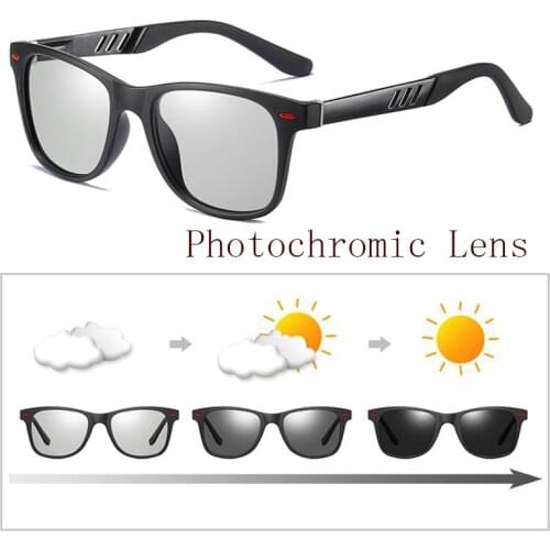 Square Photochromic Day Night Sunglasses Men Women Polarized Chameleon Driving Sun Glasses Male oculos gafas de sol