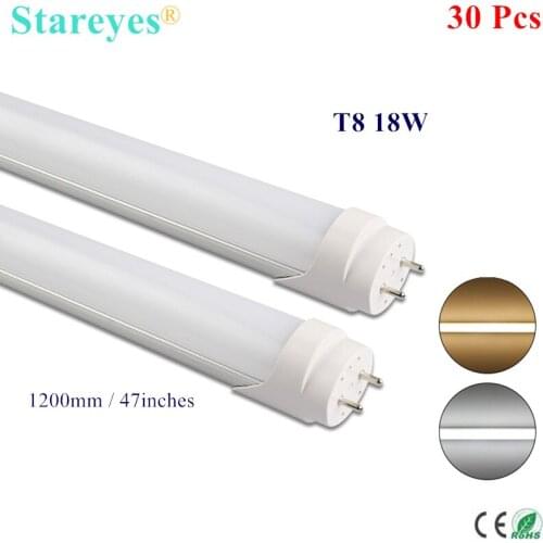 Free shipping 30 pcs 18W 120cm T8 LED Tube lamp Light High brightness Epistar SMD2835 25LM/PC 96 led /PC 1700LM AC170-265V