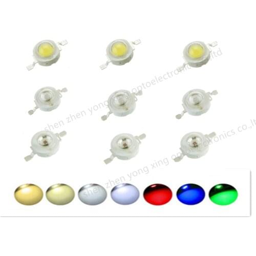 10pcs Real Full Watt CREE 1W 3W High Power LED lamp Bulb Diodes SMD 110-120LM LEDs Chip For 3W - 18W Spot light Downlight