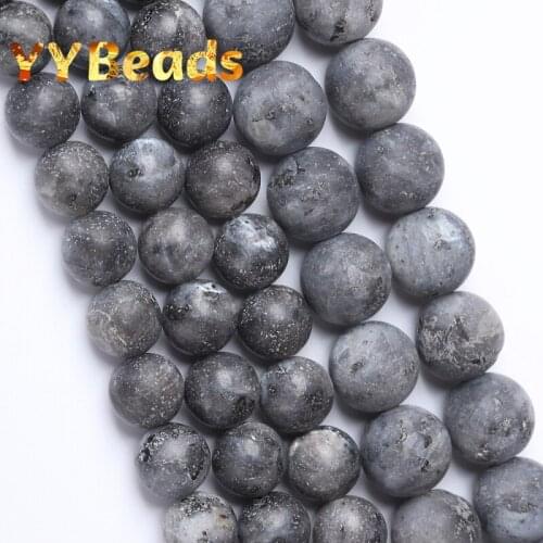 Dull Polished Black Labradorite Larvikite Stone Beads Natural Loose Charm Beads For Jewelry Making Supplies DIY Bracelets 4-12mm