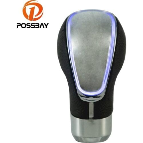 POSSBAY Universal Touch Activated LED Gear Shift Knob Color Change Gear Lever Knob Manual Gear Stick Shifter for Audi BMW Opel