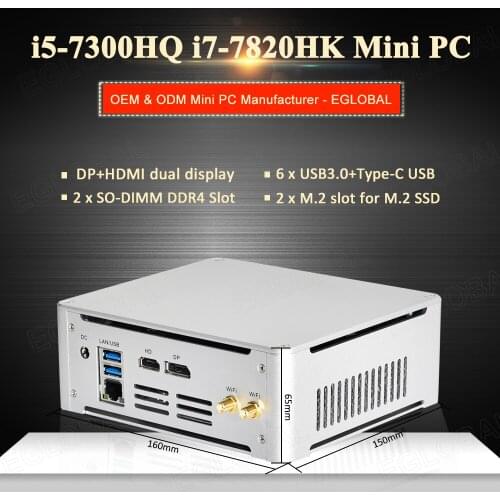 WORK at Home High-Performance Mini gaming PC Core i5 7300HQ I7 7820HK 64GB DDR4 Windows 10 pro computer M.2 NVME SSD