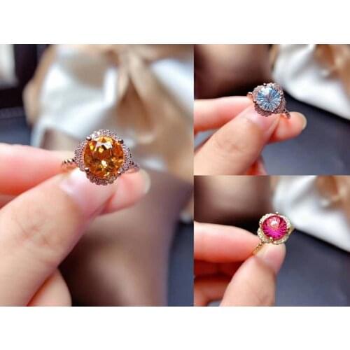 High Quality Topaz Citrine Ring S925 Pure Silver Fine Fashion Wedding Charming Jewelry for Women Free Shipping