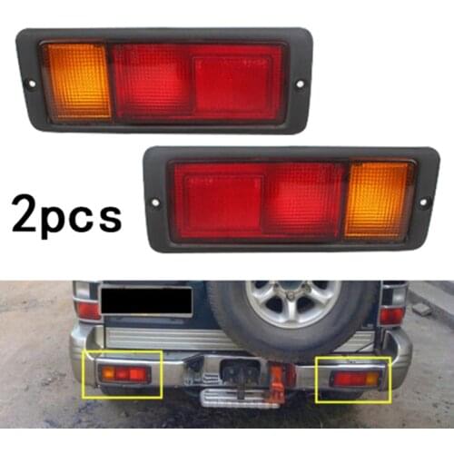 1 Pair Car Rear Bumper Tail Light Red Warning Brake Fog Lamp Accessories For Mitsubishi Pajero Montero 1992-1999
