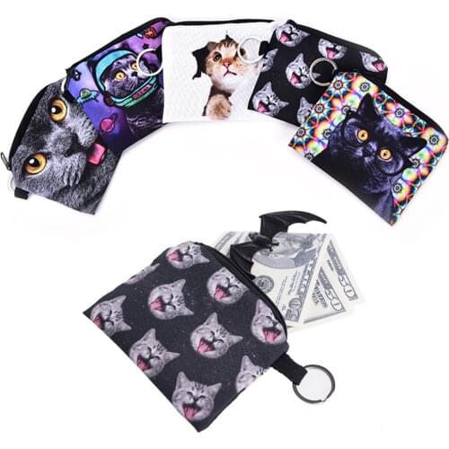 1PC New Pu Leather Cat Coin Purse Kawaii Bag Coin Pouch Cute Kids Cartoon Wallet Children Purse Holder Women Coin Wallet
