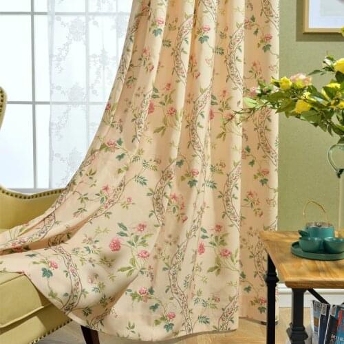 1PC Simple American Style Floral Blackout Curtain for Window Living Room Bedroom Balcony Decorations