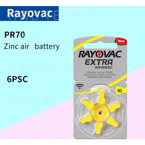 1pack(6 batteries) Genuine original PR70 P10 A10 S10 zinc air button battery for Hearing aid free shipping