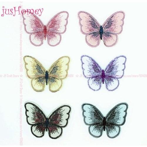 12PCS Embroidery Mesh Butterfly Appliques Boutique Embroidered Chiffon Animal Patches for DIY Brooch, Hair Pin, Headband Supply