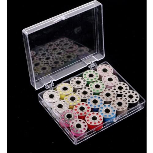 20pcs Bobbins And Colorful Sewing Machine Thread W/ Case For Singer