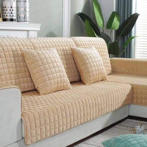 2021 Sofa Towel for Living Room Decor Thicken Crystal Velvet Fabric Sofa Cover Slip Resistant Slipcover Seat European Couch Cove