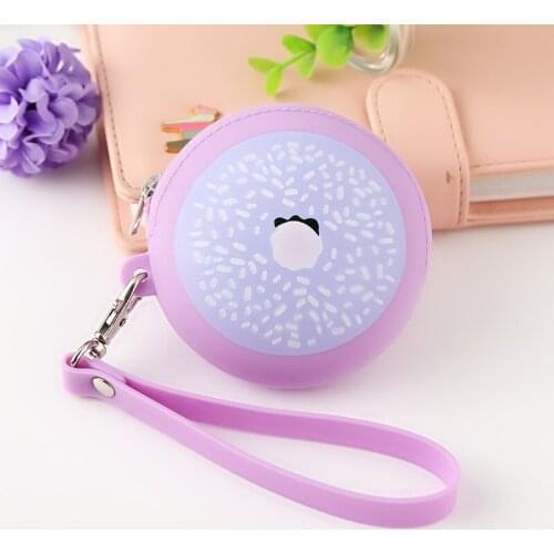 30PCS / LOT Silicone Wallet Cartoon Cute Tuanzi Bag Storage Bag Small Round Pocket Zipper Earphone Holder Organizer Bag