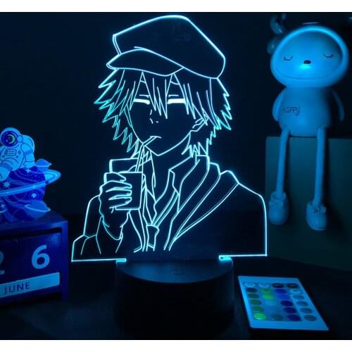 3D LED Lamp Anime Bungo Stray Dogs Night Light Ranpo Figure for Bedroom Decoration Nightlight Birthday Gift Room Decor