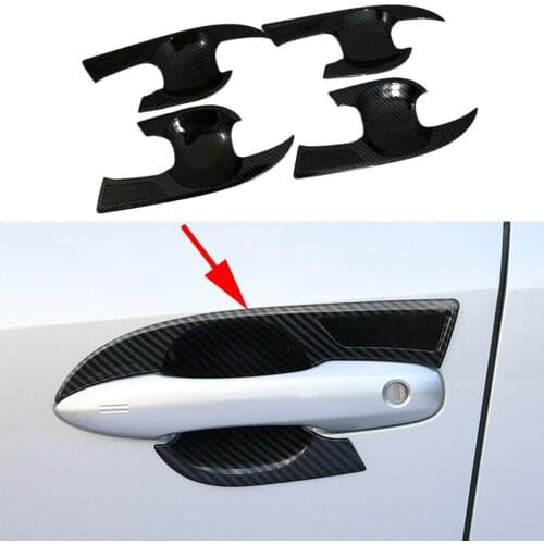 Fit For Toyota Corolla 2019 2020 Carbon Fiber Exterior Door Handle Bowl Cup Decorative Frame Cover Accessories