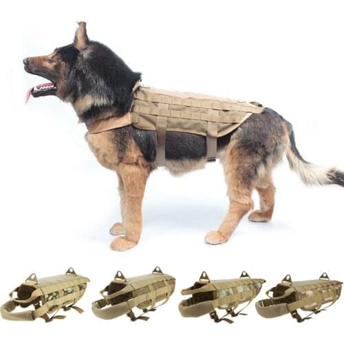 Army Dog Training Vest Harness Adjustable Tactical Service Dog Vest Durable Outdoor Military Hunting Dog Molle Vest Clothing