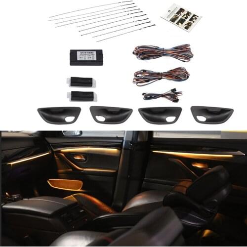 Black 9-color automatic conversion Car neon door ambient light decorative lighting for BMW 5 series F10 F11 F18 2010-2018 4.9