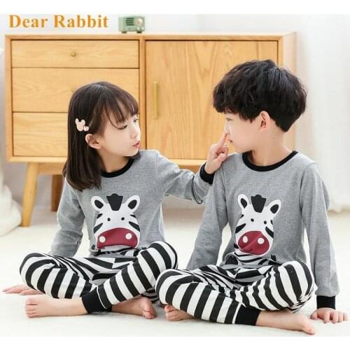 Kids Pajamas animal Clothing Sets Boys Girls Cotton Night Suit Children Cartoon Sleepwear Pyjamas Nightwear 2-13Y Teens Clothes